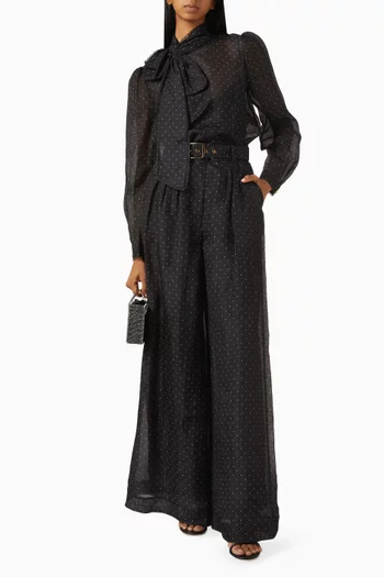 Dream Pussybow Blouse in Silk-Linen