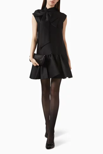 فستان هيبنوتك قصير بعقدة مزيج صوف