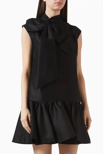 فستان هيبنوتك قصير بعقدة مزيج صوف