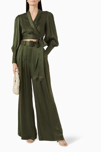 Wrap Crop Top in Silk