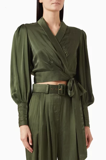 Wrap Crop Top in Silk