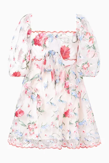 Lillia Embroidered Mini Dress
