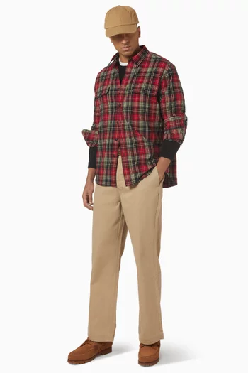 بنطال شينو بقصة فضفاضة قطن