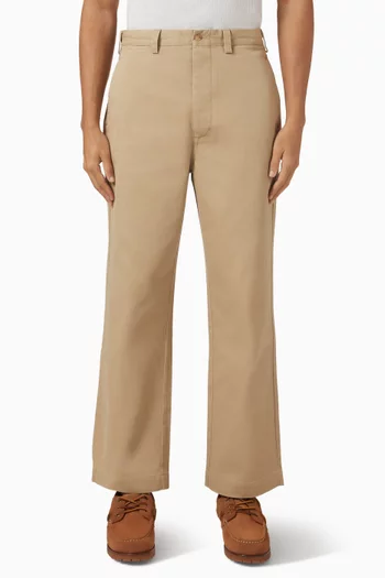 بنطال شينو بقصة فضفاضة قطن