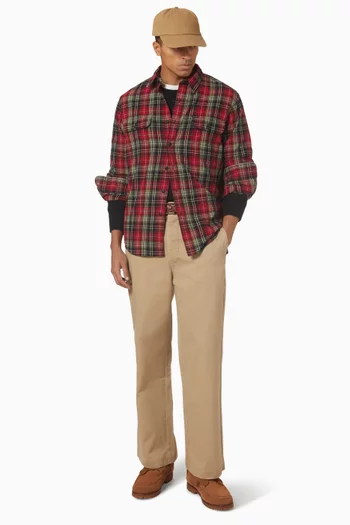 Classic Fit Plaid Workshirt in Cotton