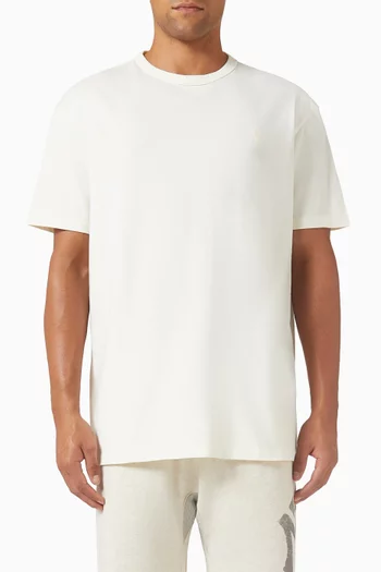 تي شيرت مطرز بشعار الماركة قطن وجيرسه