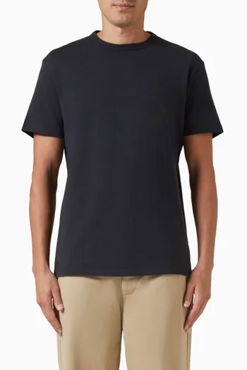 تي شيرت مطرز بشعار الماركة قطن وجيرسه