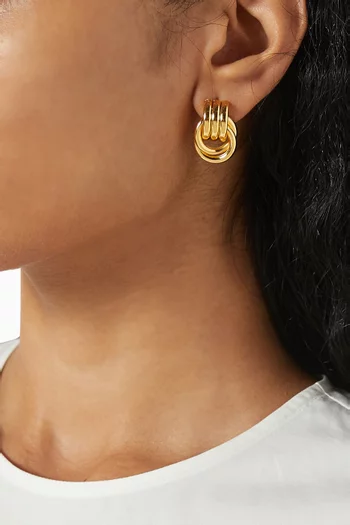 Baby Knot Earrings in Gold-plated Brass