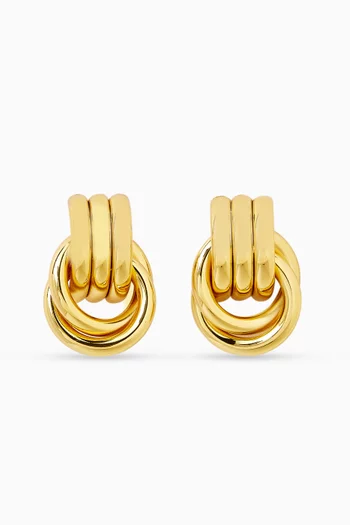 Baby Knot Earrings in Gold-plated Brass