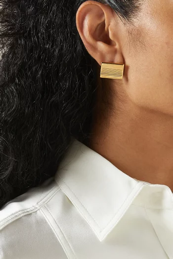 Autumn Stud Earrings in Brass