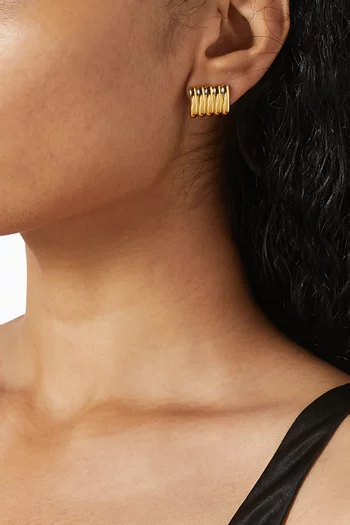 أقراط كليمي نحاس بلون ذهبي