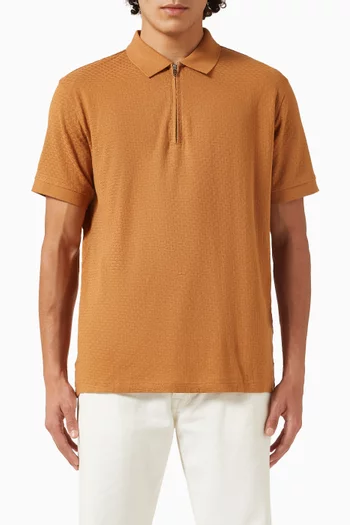 Quarter-zip Polo Shirt in Merino wool