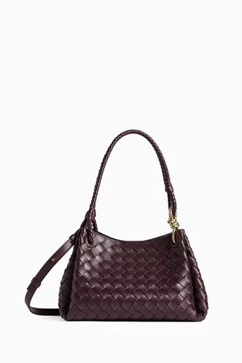 Parachute Shoulder Bag in Intrecciato Leather