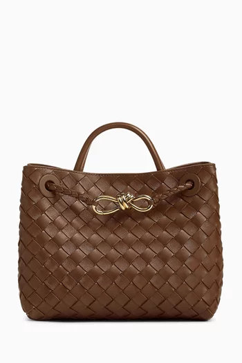 Small Andiamo Top-handle Bag in Intrecciato Leather