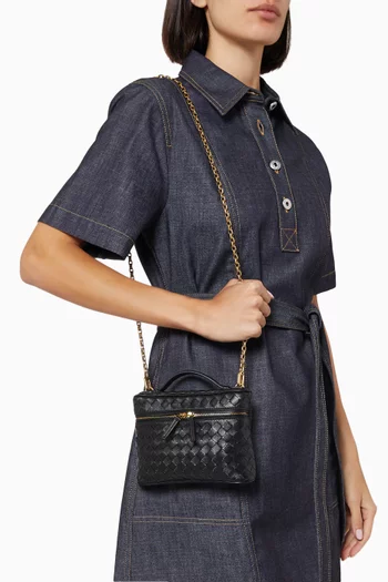 Small Vanity Case in Intrecciato Leather