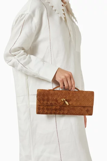 Andiamo Clutch in Intrecciato Suede