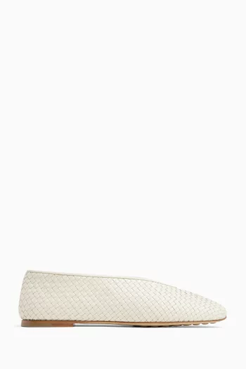 Rosa Ballet Flats in Mini Intrecciato Leather