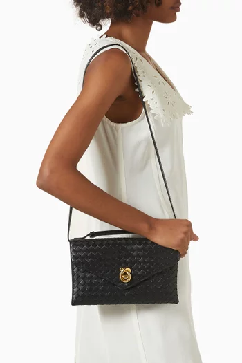 Knot Lock Crossbody Bag in Intrecciato Piccolo Leather