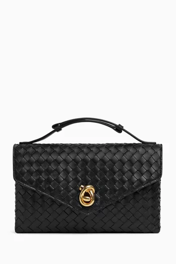 Knot Lock Crossbody Bag in Intrecciato Piccolo Leather