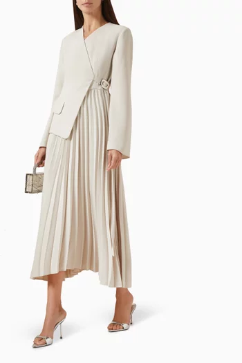 Pleated Wrap Dress