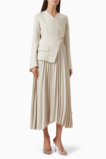 Pleated Wrap Dress