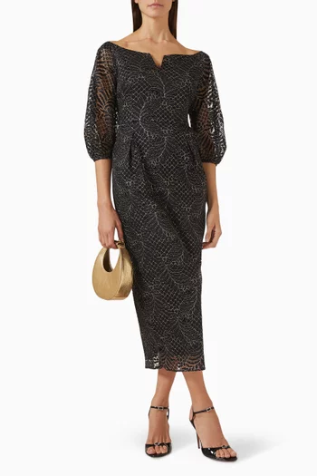 Boat-neck Midi Dress