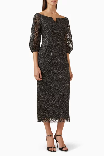 Boat-neck Midi Dress