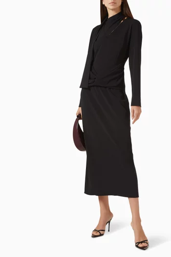 Gathered-waist Midi Dress