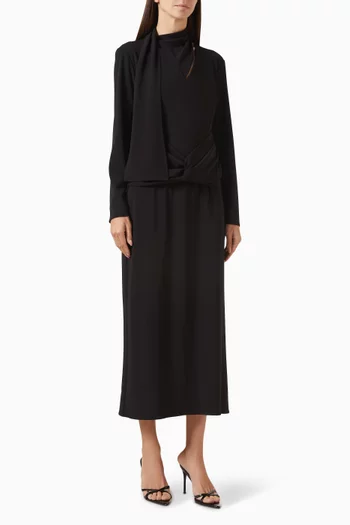 Gathered-waist Midi Dress
