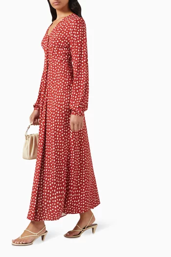 Printed Maxi Dress in Viscose