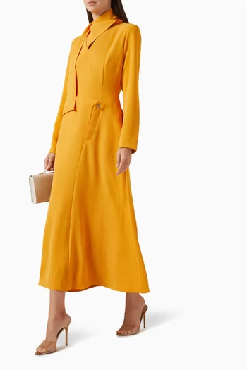 Scarf-neck Midi Dress