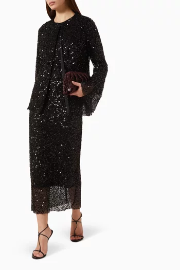 Sequin-embellished Dress & Jacket Set
