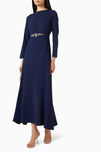 Stone-embellished Midi Dress
