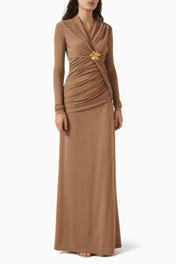 فستان نومي طويل قطن جيرسيه