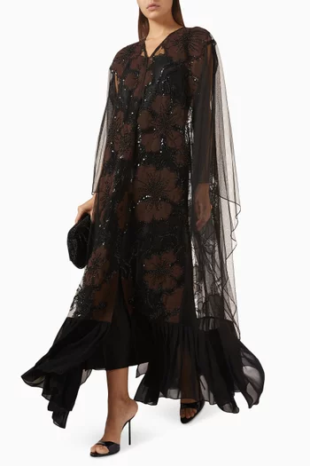 عباية دنتيل بتصميم كاب