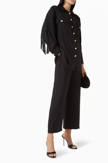 بلوزة بأزرار مزيج مودال