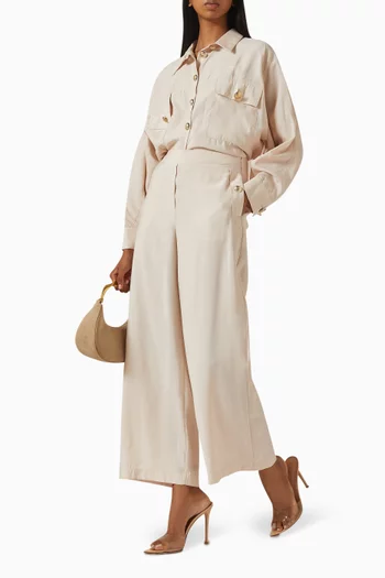 بنطال بأزرار مزيج مودال