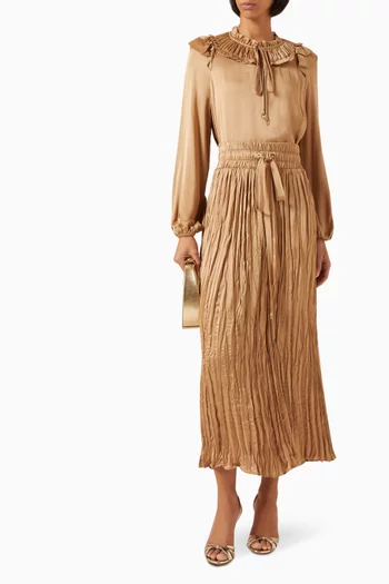 بلوزة كشكش مزيج فيسكوز