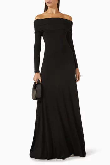 فستان أوتيس بأكتاف مكشوفة نسيج جيرسيه