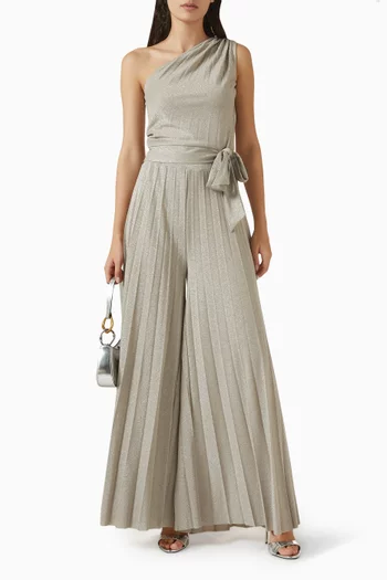 Pleated Top & Pants Set in Lurex