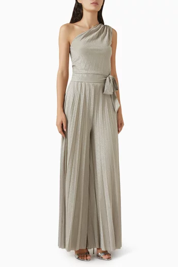 Pleated Top & Pants Set in Lurex