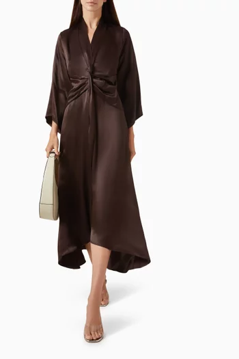 Cinched Midi Dress in Rayon