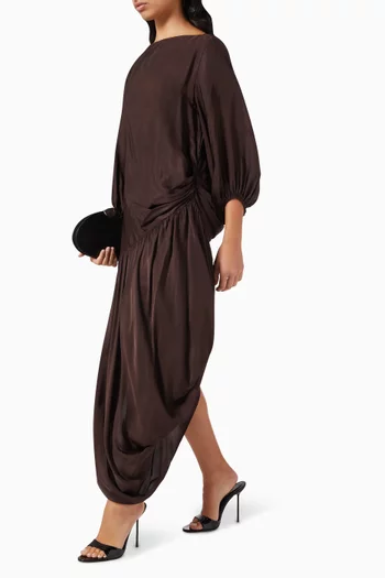 Draped Slit Dress in Rayon