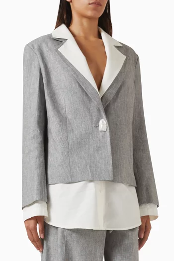 جاكيت بقصة مريحة مزيج قطن