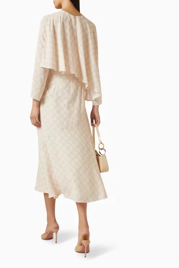 Draped Capelet Dress in Rayon