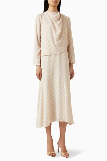 Draped Capelet Dress in Rayon