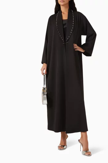 Embellished-trim Abaya