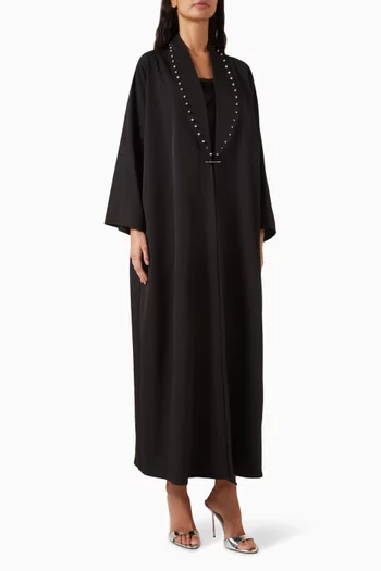 Embellished-trim Abaya