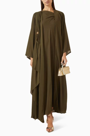 Hardware-detail Asymmetrical Abaya