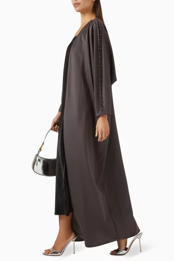 Embellished-trim Abaya